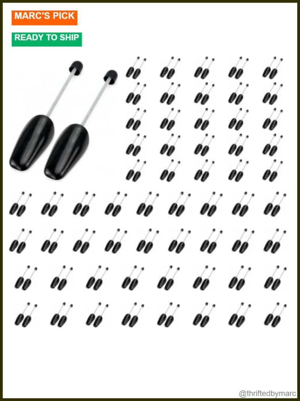 60 Pair Plastic Shoe Trees Spring Loaded Shoe Shapers Men US 6-12 Bulk Set